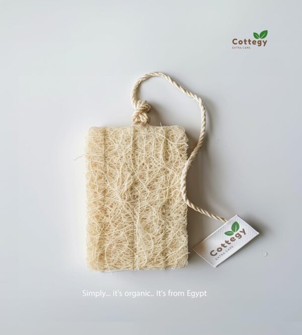 Cottegy Egyptian Loofah Exfoliating Scrubber with Easy Handle and Body Scrubber - Image 5