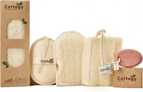 1PC Cottegy Egyptian 100% Natural Loofah Exfoliating Scrubber - Image 6