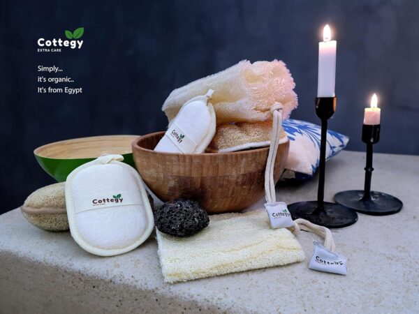 Cottegy Egyptian Loofah Exfoliating Scrubber with Easy Handle and Body Scrubber - Image 7