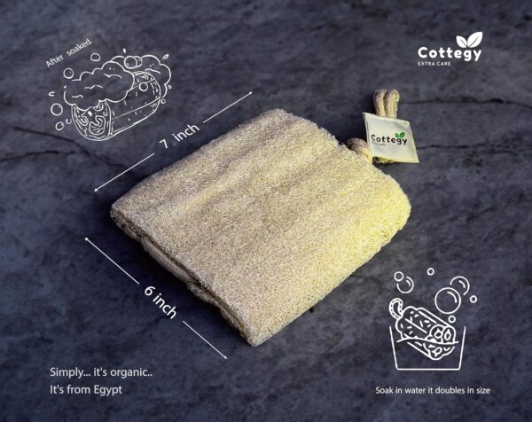 Cottegy Egyptian Loofah Exfoliating Scrubber with Easy Handle and Body Scrubber - Image 8