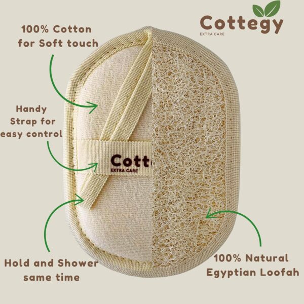 1PC Cottegy Egyptian 100% Natural Loofah Exfoliating Scrubber - Image 9